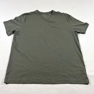 Pact Mens V neck Gray Green Short Sleeve Organic Cotton T-shirt Tee Casual Sz XL